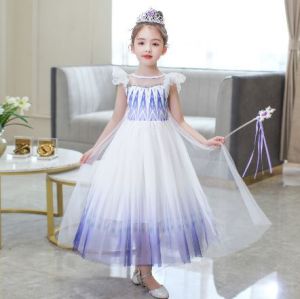 Frozen dress costume gradasi ungu