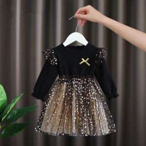 Tahun Dress Mamba Tutu Tulle Import Premium Black Gold Lengan Panjang