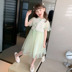 Dress Cheongsam Brukat Anak Perempuan Terbaru/ Dress Imlek Sage Green