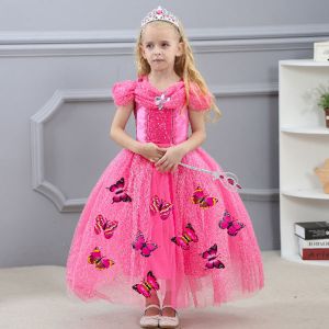 Costume princess dress B2W2 Cinderella butterfly pink